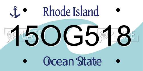 15OG518 Rhode Island License Plate