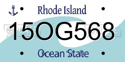 15OG568 Rhode Island License Plate