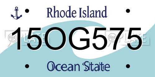 15OG575 Rhode Island License Plate
