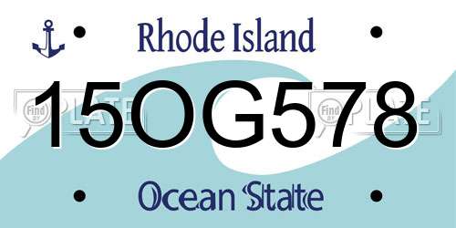 15OG578 Rhode Island License Plate