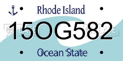 15OG582 Rhode Island License Plate
