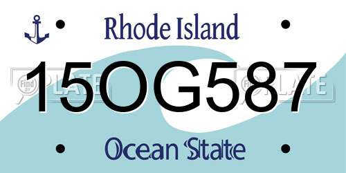 15OG587 Rhode Island License Plate