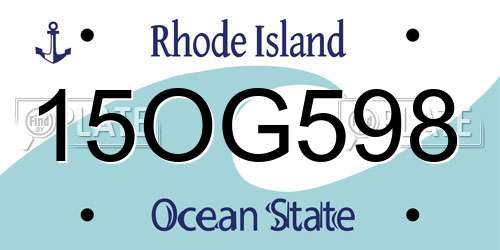 15OG598 Rhode Island License Plate