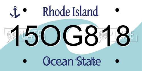 15OG818 Rhode Island License Plate
