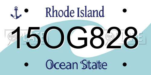 15OG828 Rhode Island License Plate