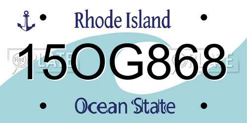 15OG868 Rhode Island License Plate