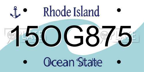 15OG875 Rhode Island License Plate