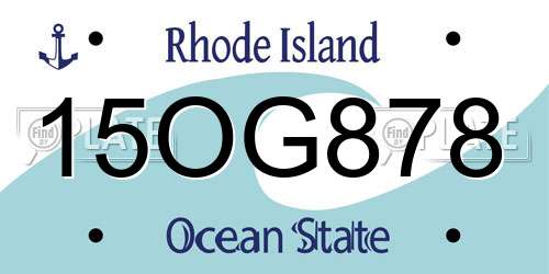15OG878 Rhode Island License Plate