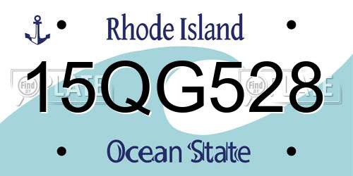 15QG528 Rhode Island License Plate