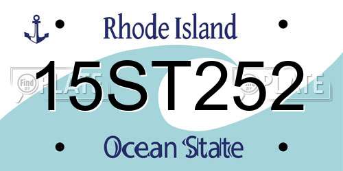 15ST252 Rhode Island License Plate