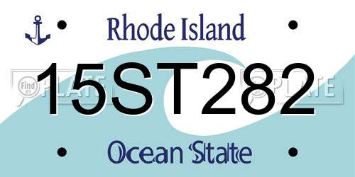 15ST282 Rhode Island License Plate