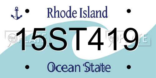 15ST419 Rhode Island License Plate