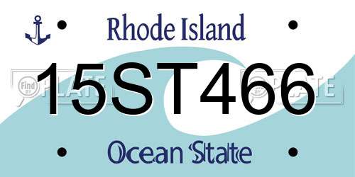 15ST466 Rhode Island License Plate