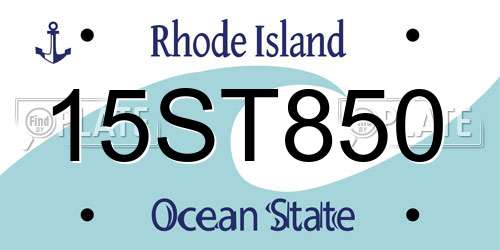 15ST850 Rhode Island License Plate