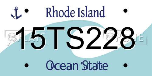 15TS228 Rhode Island License Plate