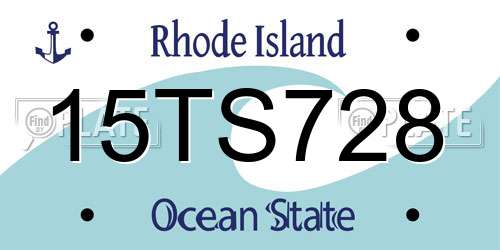 15TS728 Rhode Island License Plate