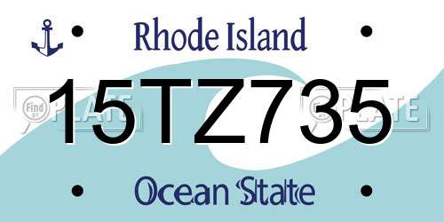 15TZ735 Rhode Island License Plate