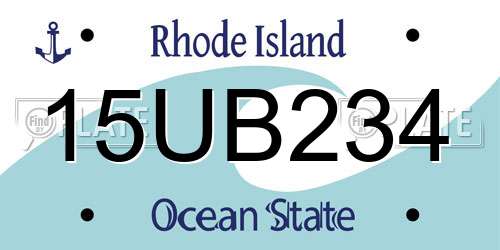 15UB234 Rhode Island License Plate