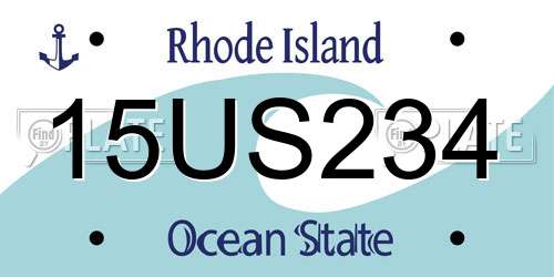 15US234 Rhode Island License Plate