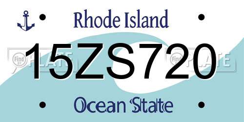 15ZS720 Rhode Island License Plate