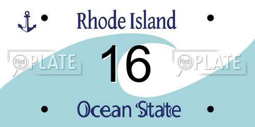 16 Rhode Island License Plate