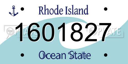 1601827 Rhode Island License Plate