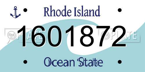 1601872 Rhode Island License Plate
