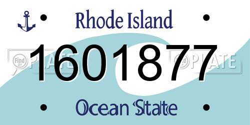 1601877 Rhode Island License Plate