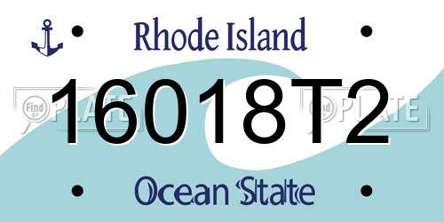 16018T2 Rhode Island License Plate