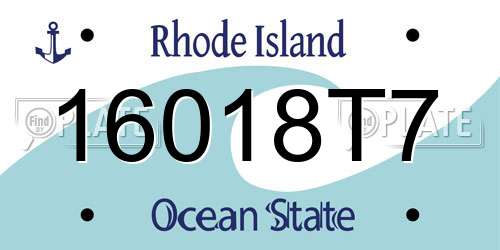 16018T7 Rhode Island License Plate