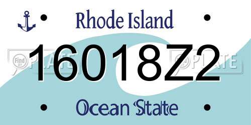16018Z2 Rhode Island License Plate