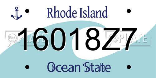 16018Z7 Rhode Island License Plate