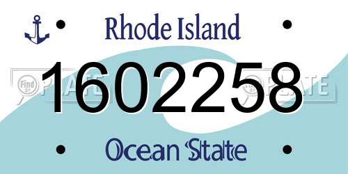 1602258 Rhode Island License Plate