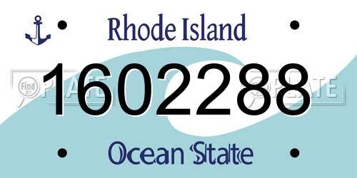 1602288 Rhode Island License Plate