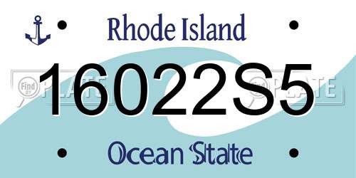 16022S5 Rhode Island License Plate