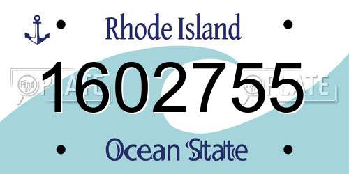 1602755 Rhode Island License Plate
