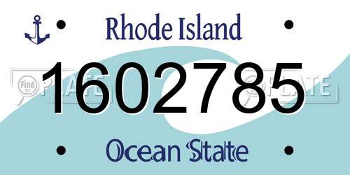 1602785 Rhode Island License Plate