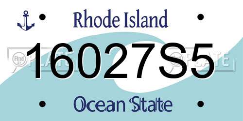 16027S5 Rhode Island License Plate