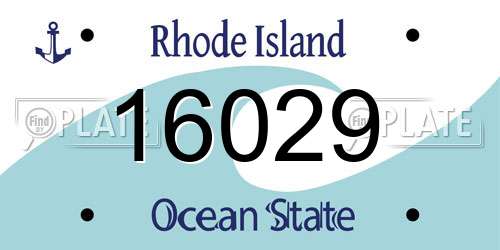 16029 Rhode Island License Plate