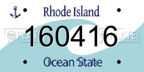 160416 Rhode Island License Plate