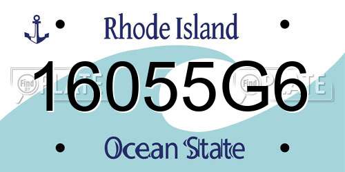 16055G6 Rhode Island License Plate