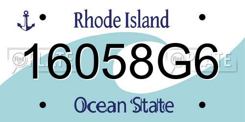 16058G6 Rhode Island License Plate