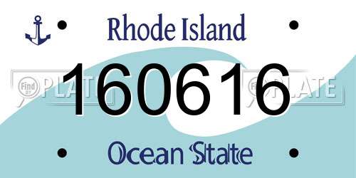 160616 Rhode Island License Plate