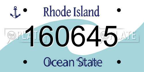 160645 Rhode Island License Plate
