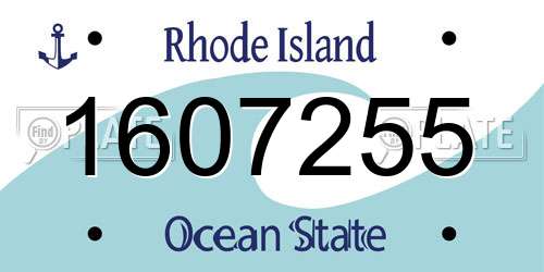 1607255 Rhode Island License Plate