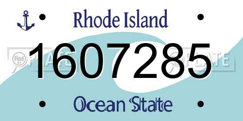 1607285 Rhode Island License Plate