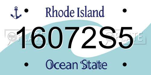 16072S5 Rhode Island License Plate