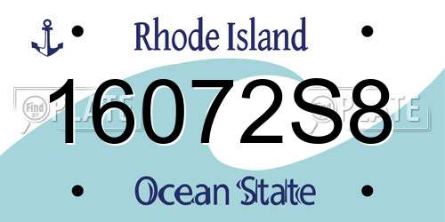16072S8 Rhode Island License Plate