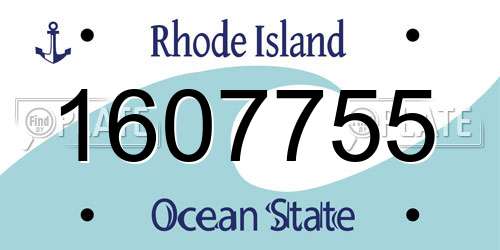 1607755 Rhode Island License Plate