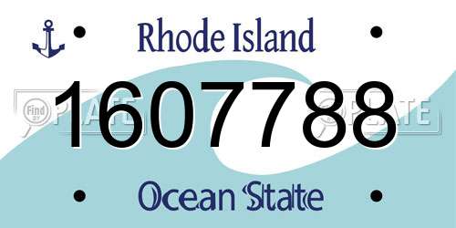 1607788 Rhode Island License Plate